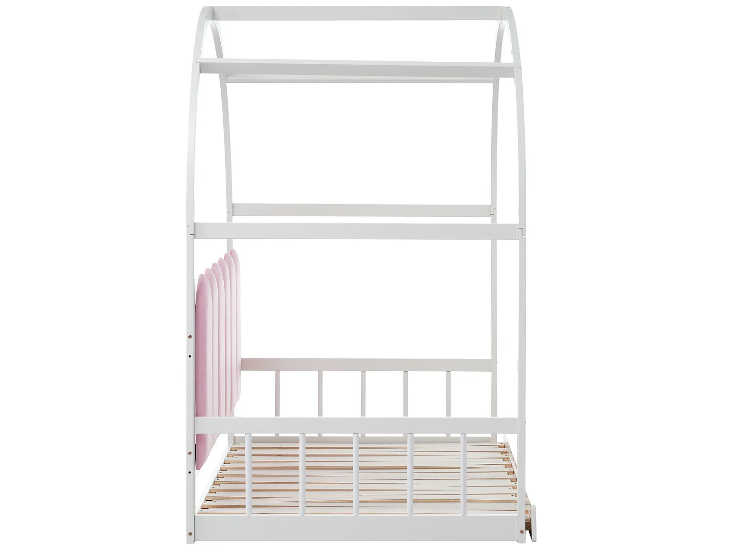 Ausziehbett 140 x 200 cm, Kinderbett aus Kiefernholz, Boxspring inklusive – weiß