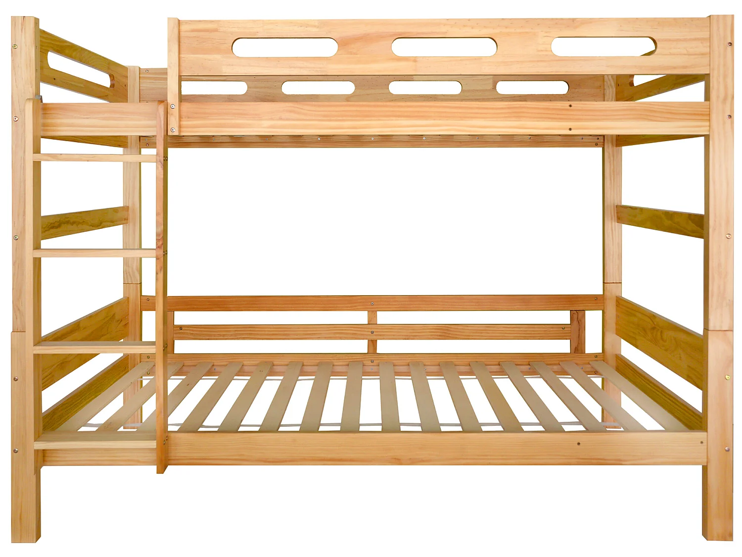 Lit superposé - 2x90x200 cm - cadre en pin - sommier inclus - coloris naturel