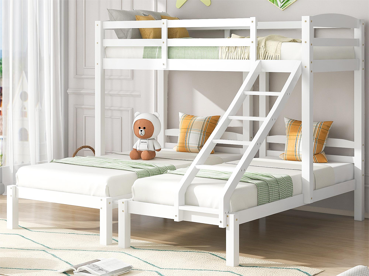 Letto A Castello Triplo In Metallo 90x200 Cm - Per Bambini, Ragazzi E Adulti - Foto 3