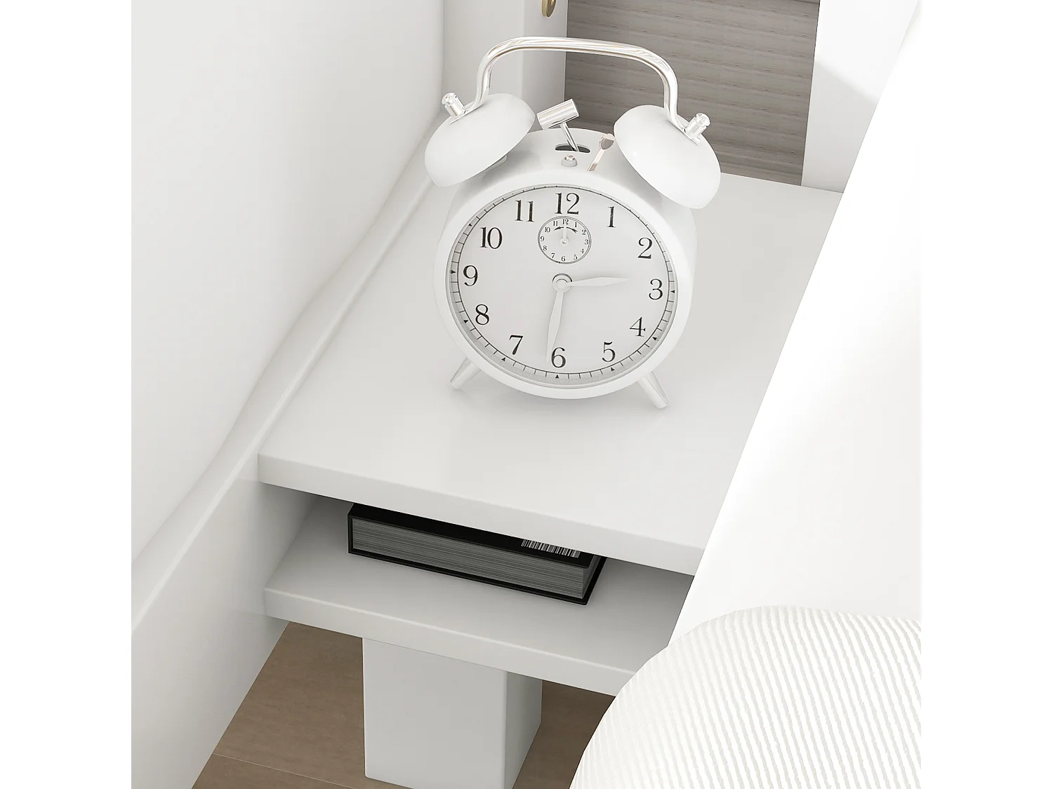 Lit superposé 3 x 90 x 200 cm pour enfant en pin sommier inclus blanc