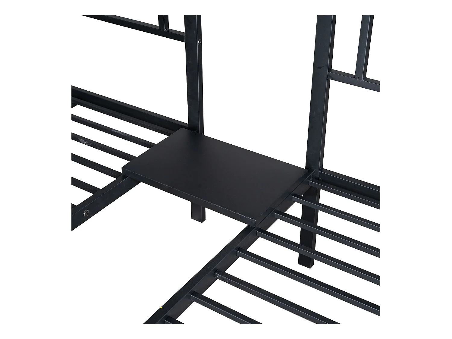 Stapelbed met nachtkastje - 3 x 90 x 200 cm - metaal - kleur: zwart