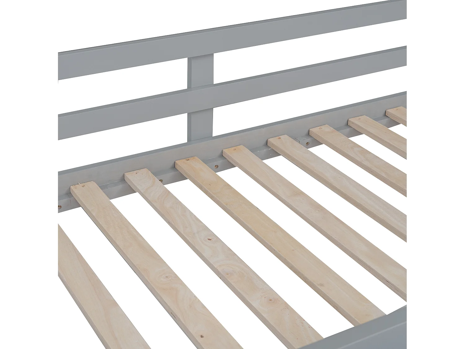 Stapelbed met lades en glijbaan - 2 x 90 x 200 cm - massief hout en MDF - kleur: grijs