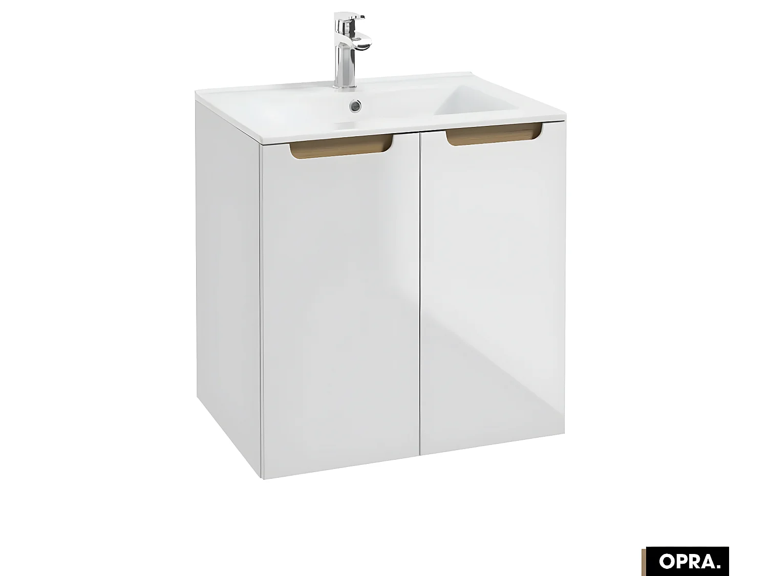 Ensemble meuble sous vasque avec vasque - Siphon OFFERT | PURE | Blanc | 60 x 60 x 45 cm