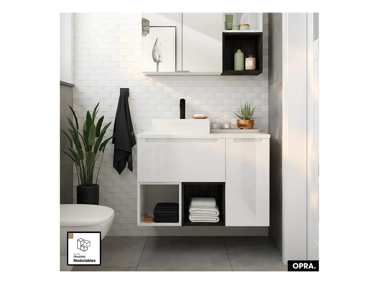 Meuble sous vasque | OPRA | Blanc | 60 × 30 × 45 cm