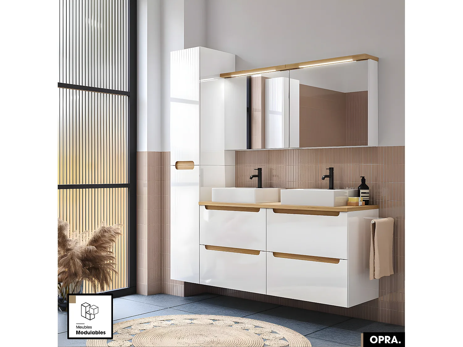 Meuble sous vasque | OPRA | Blanc | 80 × 60 × 45 cm