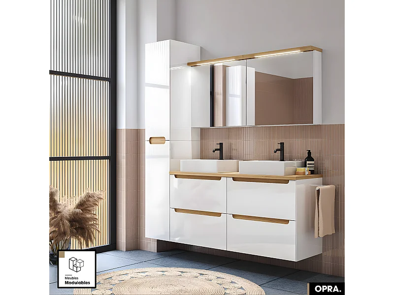 Meuble sous vasque | OPRA | Blanc | 80 × 60 × 45 cm