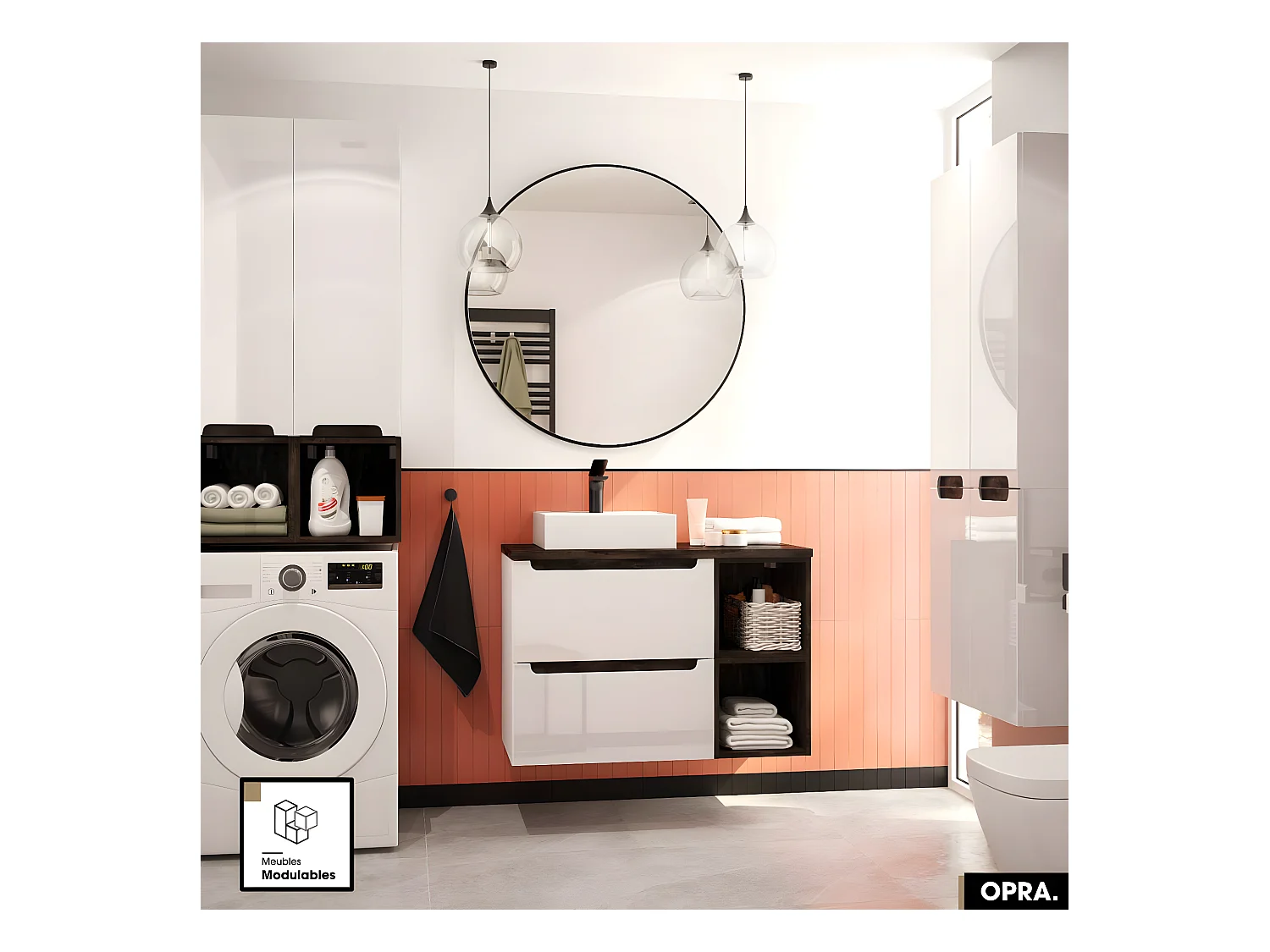 Meuble sous vasque | OPRA | Blanc | 60 × 60 × 45 cm
