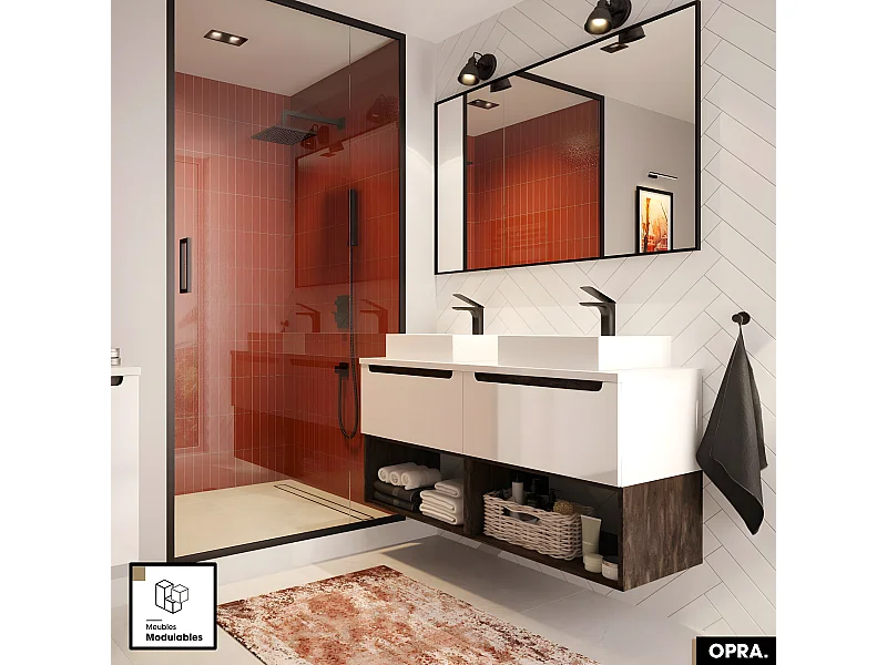 Meuble sous vasque | OPRA | Blanc | 80 × 30 × 45 cm