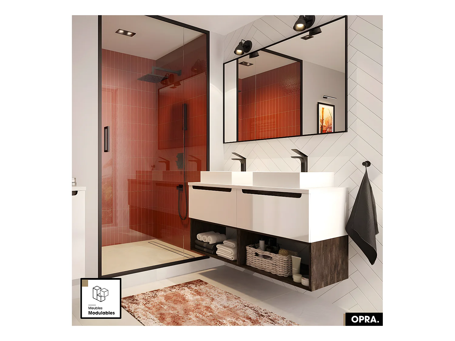 Meuble sous vasque | OPRA | Blanc | 80 × 30 × 45 cm