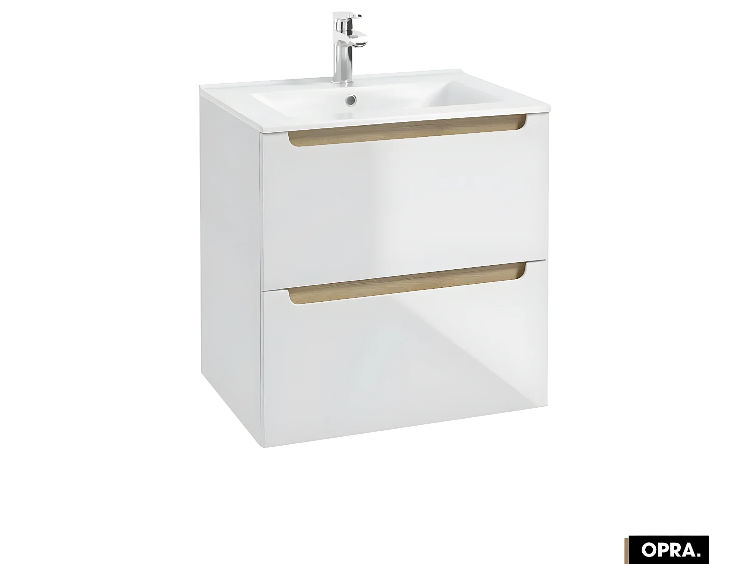 Ensemble meuble sous vasque avec vasque - Siphon OFFERT | PURE | Blanc | 60 x 60 x 45 cm