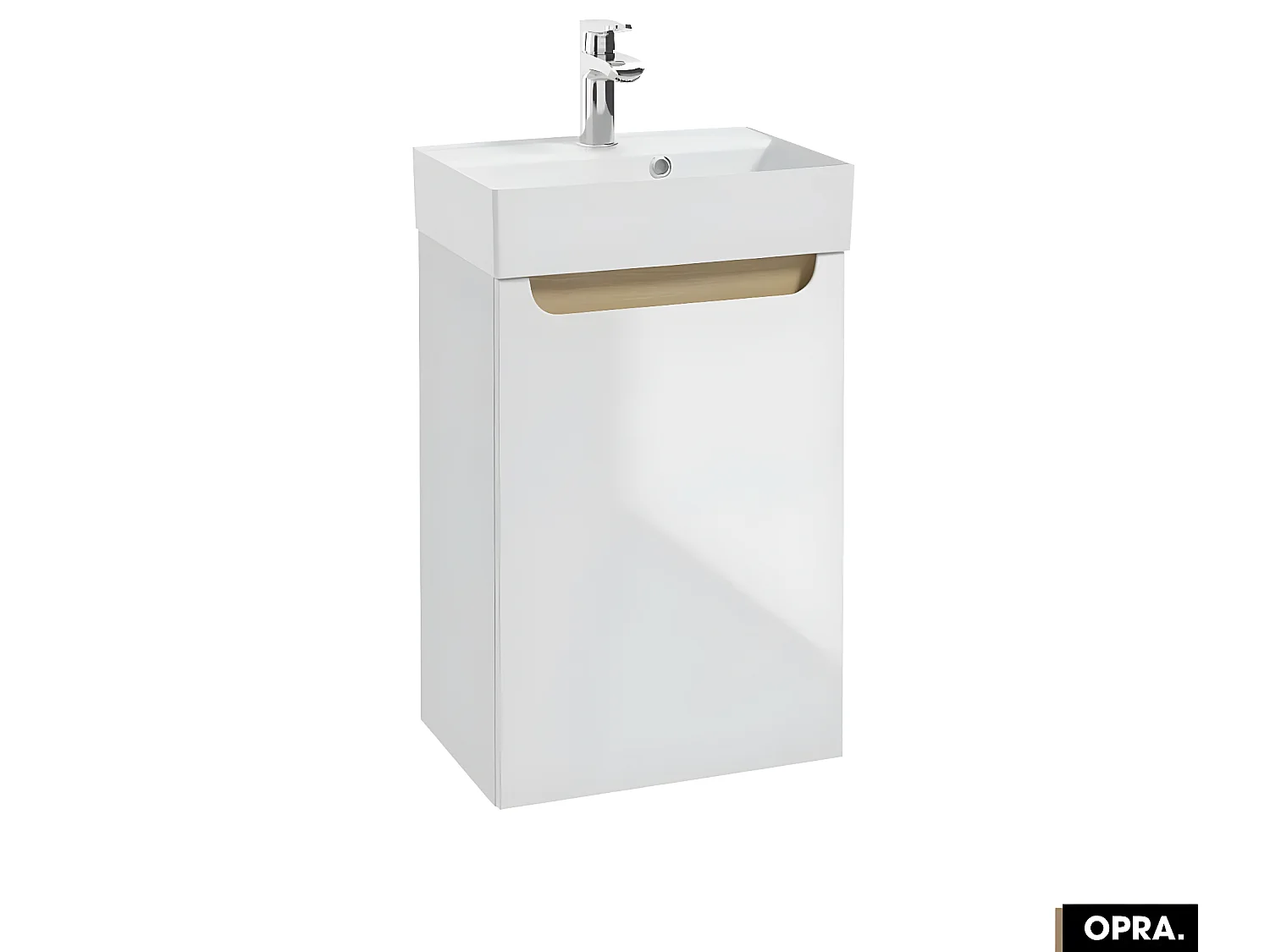 Meuble lave-mains avec vasque - Siphon OFFERT | OPRA | Blanc | 43 x 60 x 30 cm