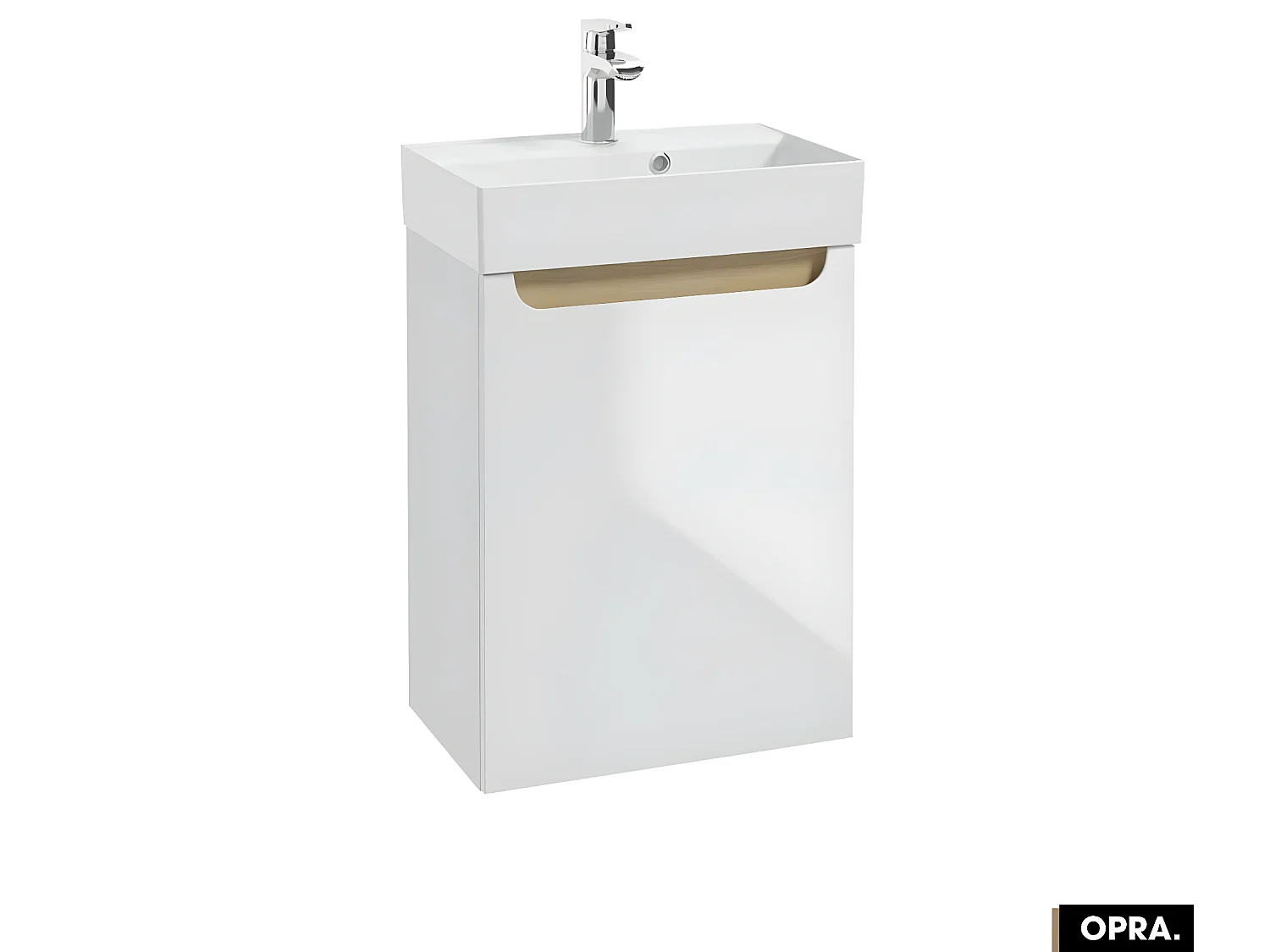 Meuble lave-mains avec vasque - Siphon OFFERT | OPRA | Blanc | 47 x 60 x 30 cm