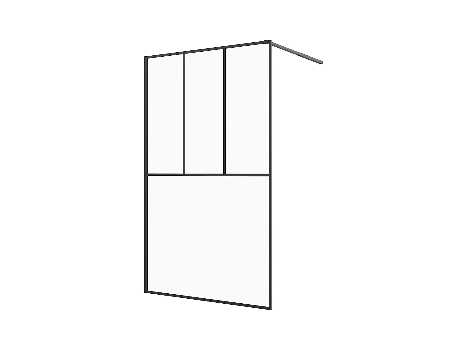 Italiaanse douchewand - Mat zwart - 120 x 200 cm - BAMBESA