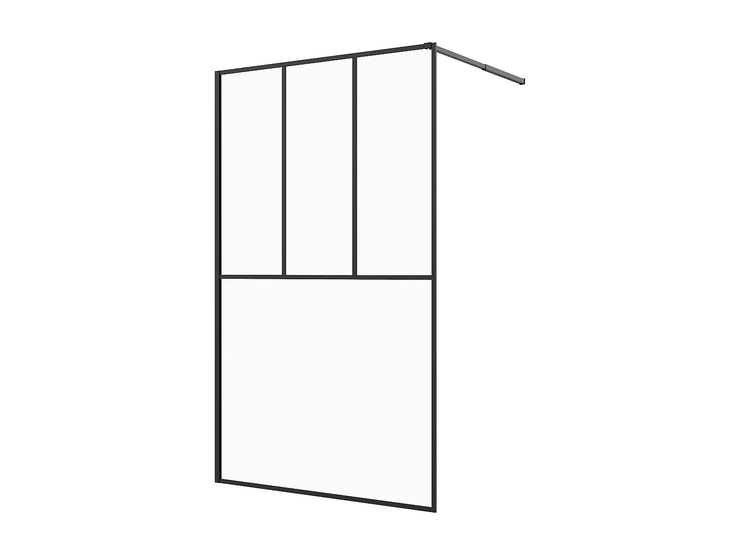 Duschwand für italienische Dusche - Schwarz matt - 120 x 200 cm - BAMBESA