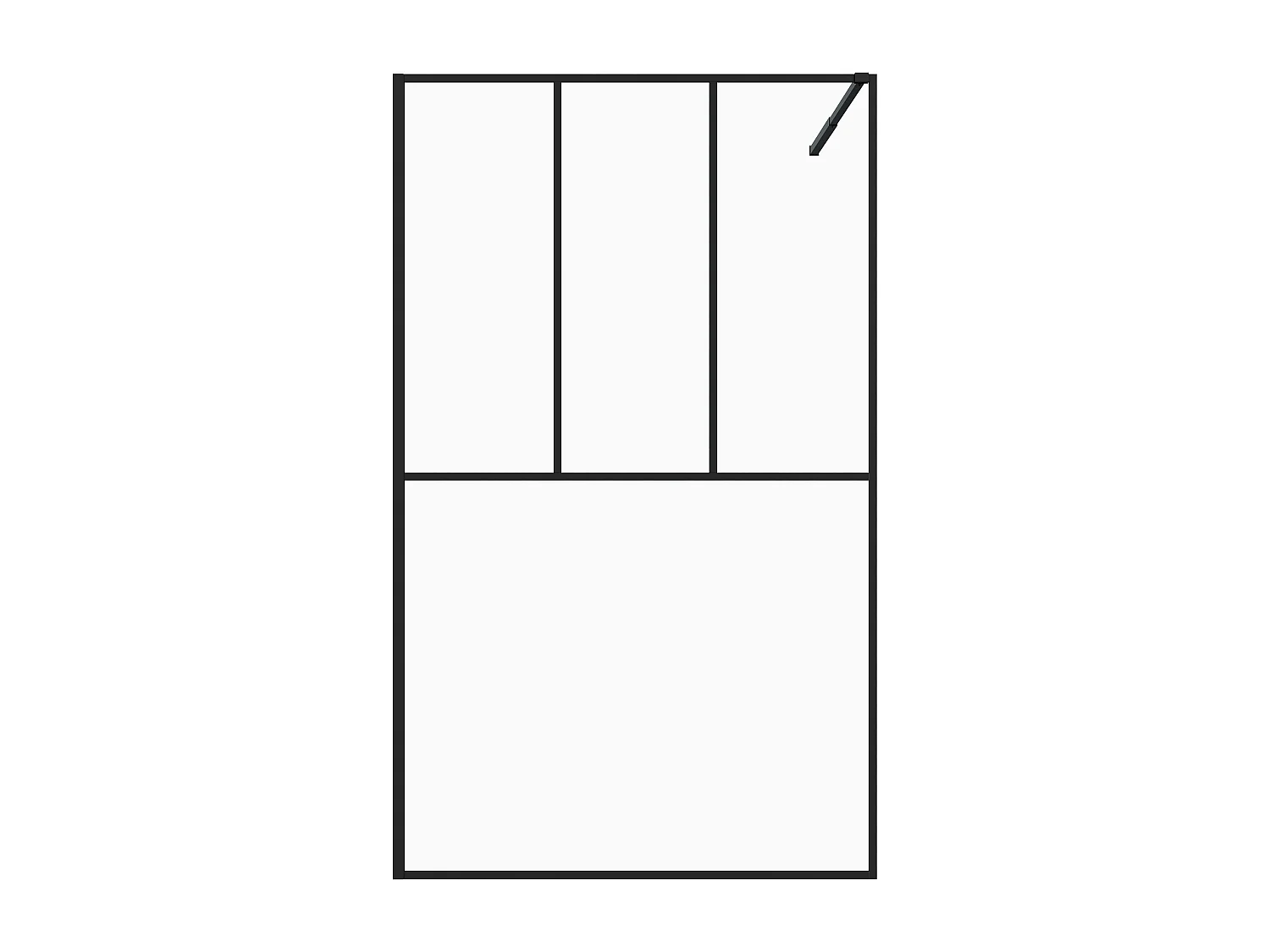 Duschwand für italienische Dusche - Schwarz matt - 120 x 200 cm - BAMBESA