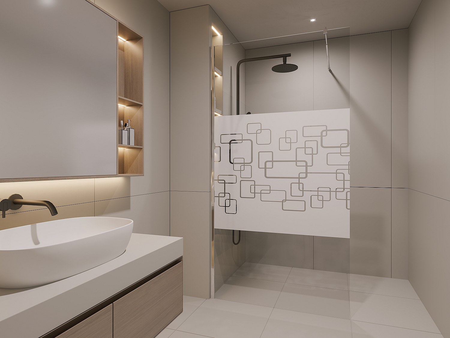 Vente-unique Duschtrennwand Seitenwand Italienische Dusche - 120 X 190 Cm - Paulina Ii