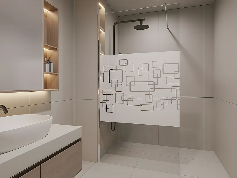 Paroi de douche à l'italienne sérigraphiée - 140 x 200 cm - PAULINA III