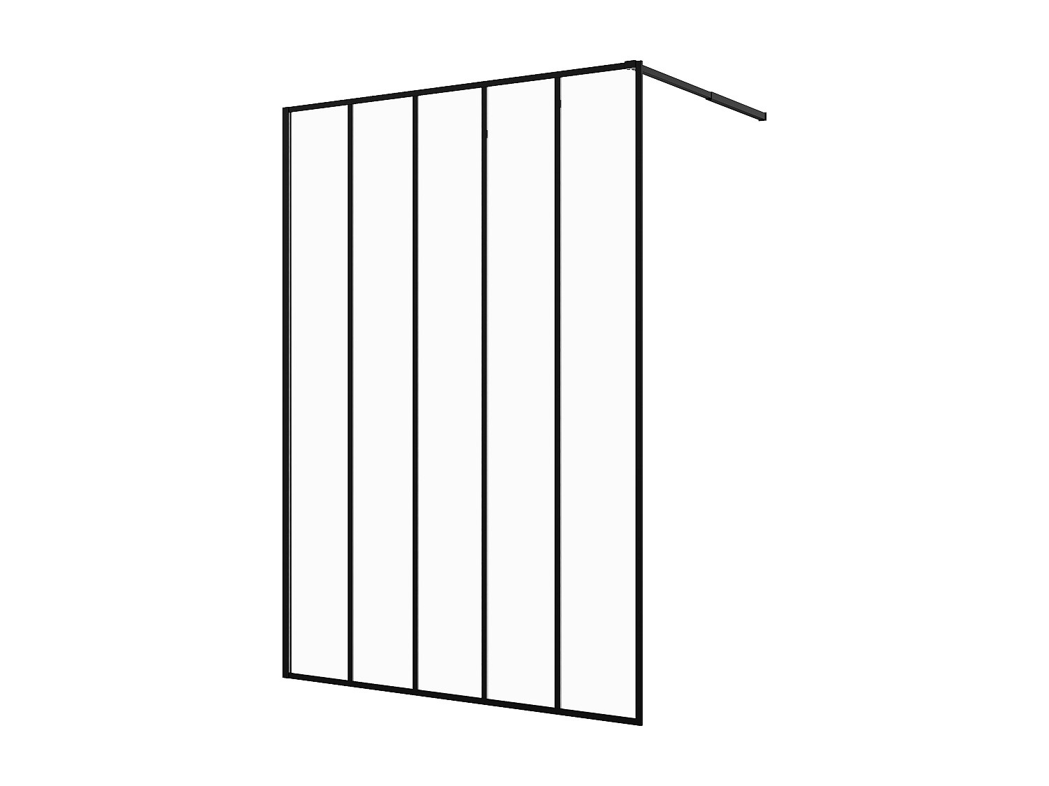 Duschtrennwand Seitenwand italienische Dusche - Industrial Style - Schwarz günstig online kaufen