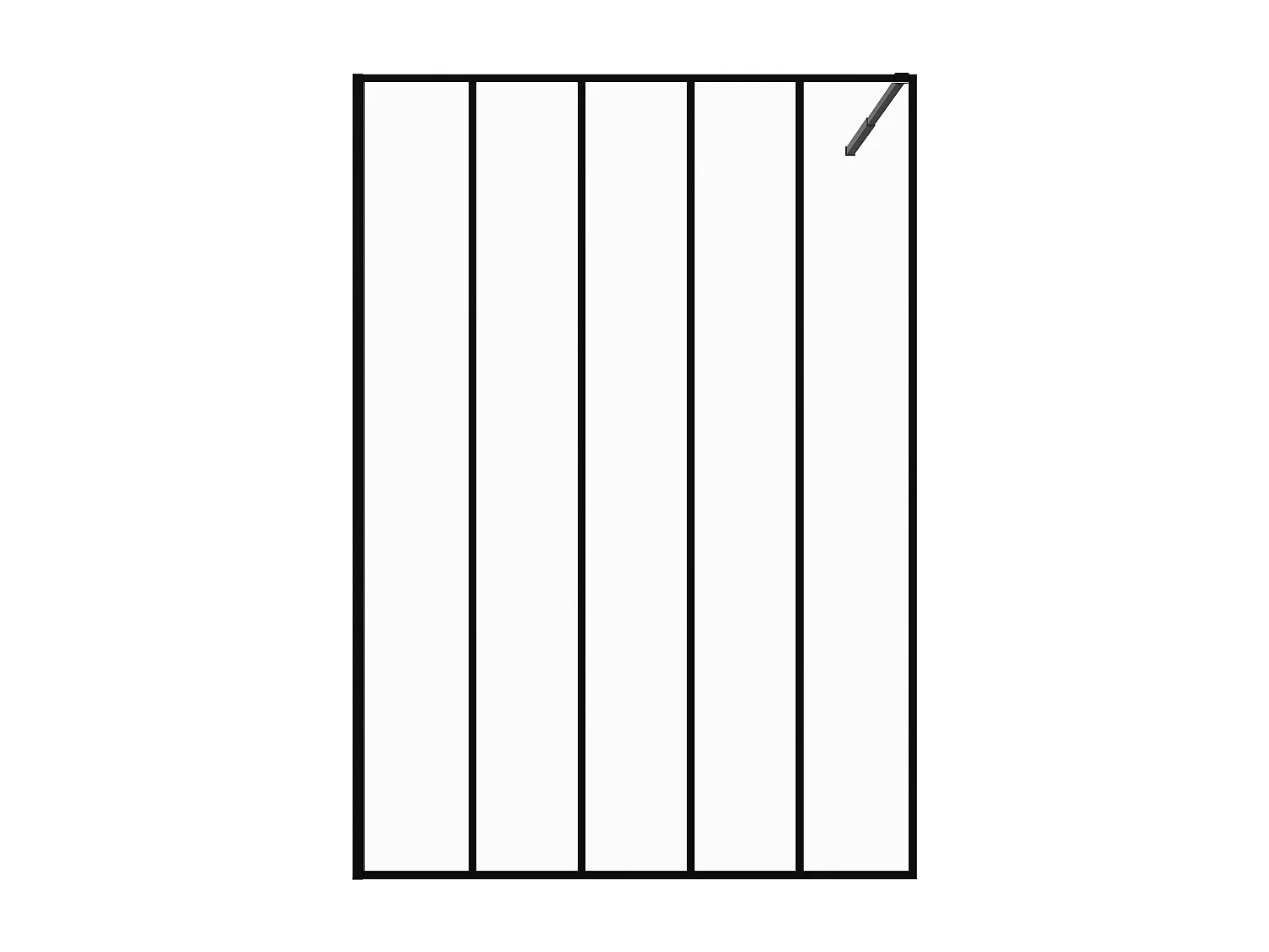 Duschtrennwand Seitenwand italienische Dusche - Industrial Style - Schwarz matt - 140 x 200 cm - ATALIA II