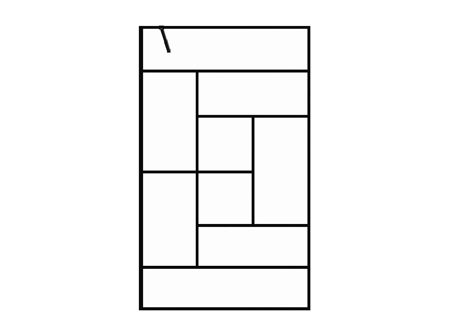 Mampara de ducha italiana estilo industrial SEFANA - 120x200 cm - negro