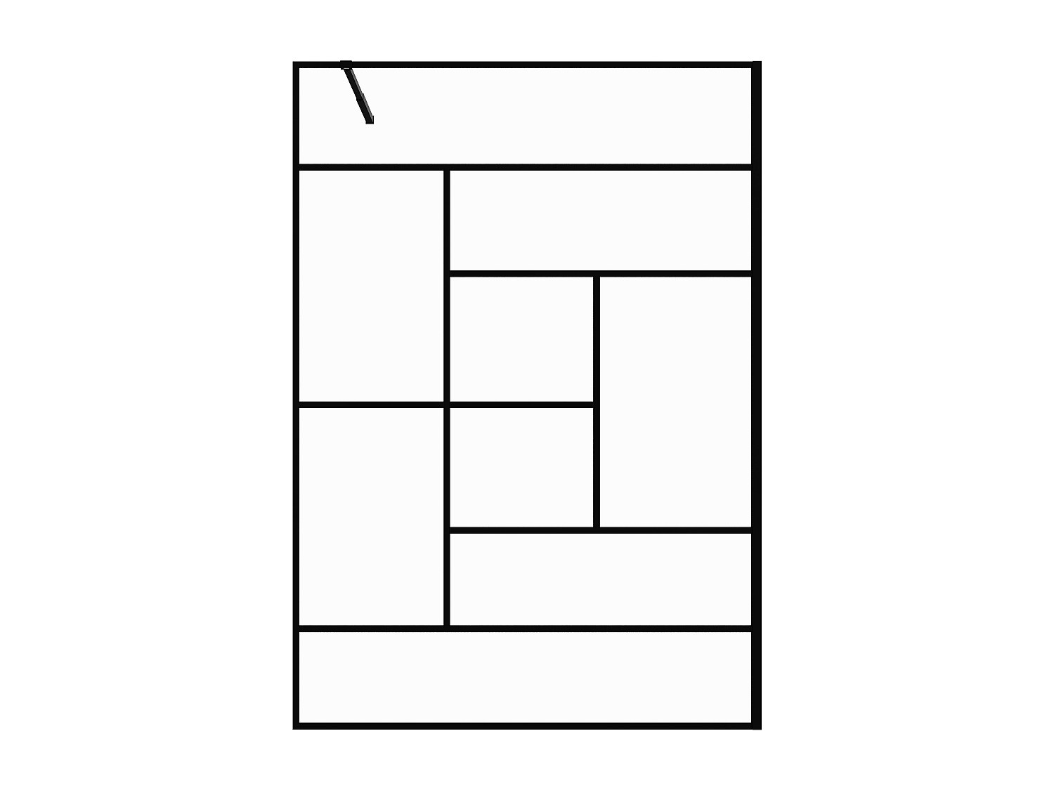 Duschtrennwand Seitenwand - Italienische Dusche - 140 x 200 cm - Schwarz - günstig online kaufen