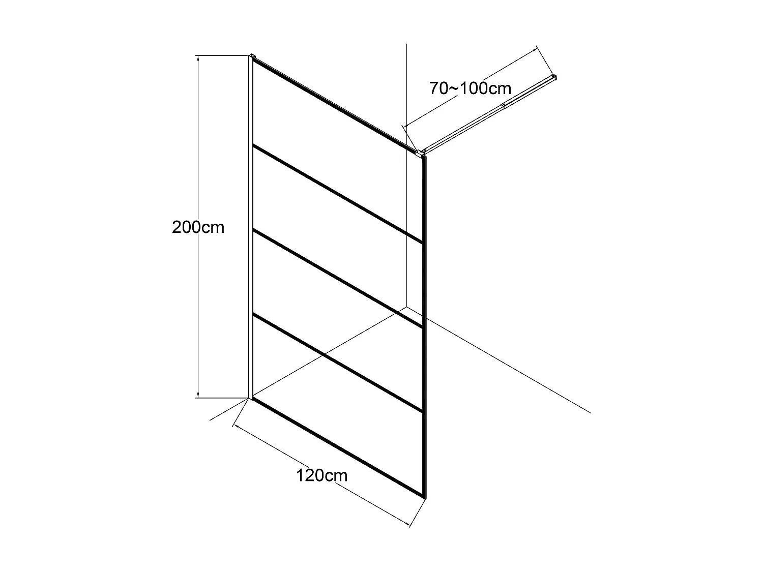 Parete per doccia all'italiana 120 x 200 cm Stile industriale - INAYA II