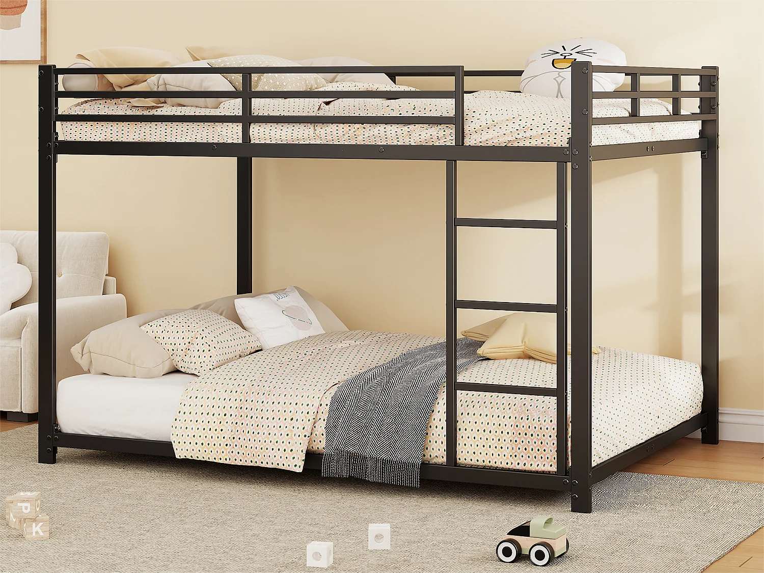 Eisen-Etagenbett für Kinder 140 x 200 cm – Schwarz