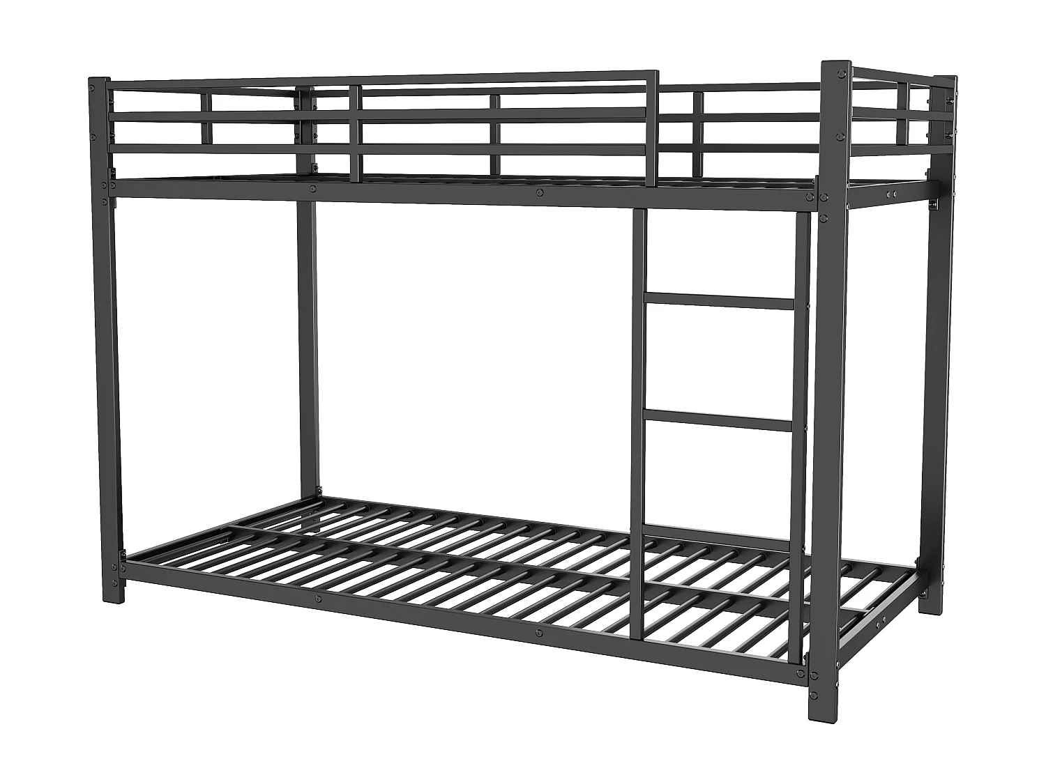 IJzeren stapelbed voor kinderen 90x200cm - Zwart