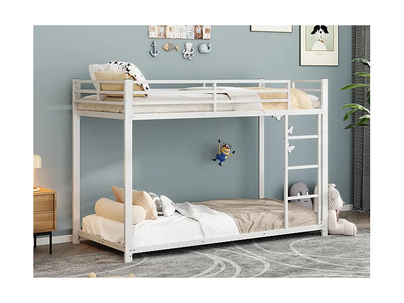 Eisen-Etagenbett für Kinder 90x200cm – Weiß