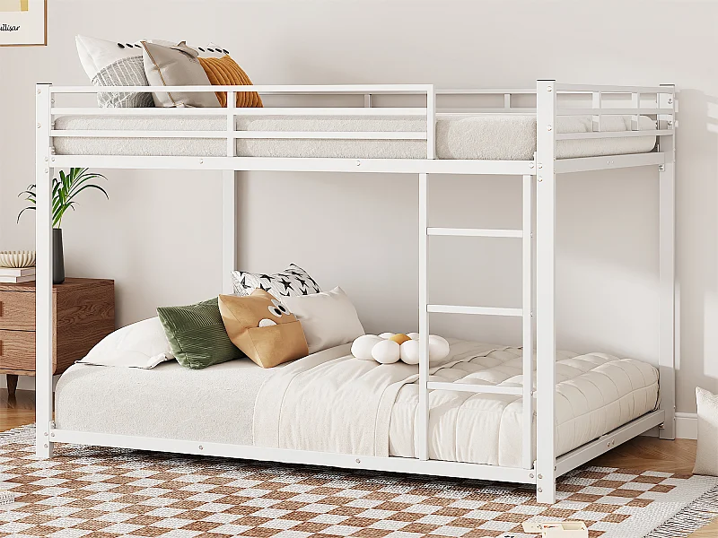 Letto a castello per bambini in ferro 140x200 cm - Bianco