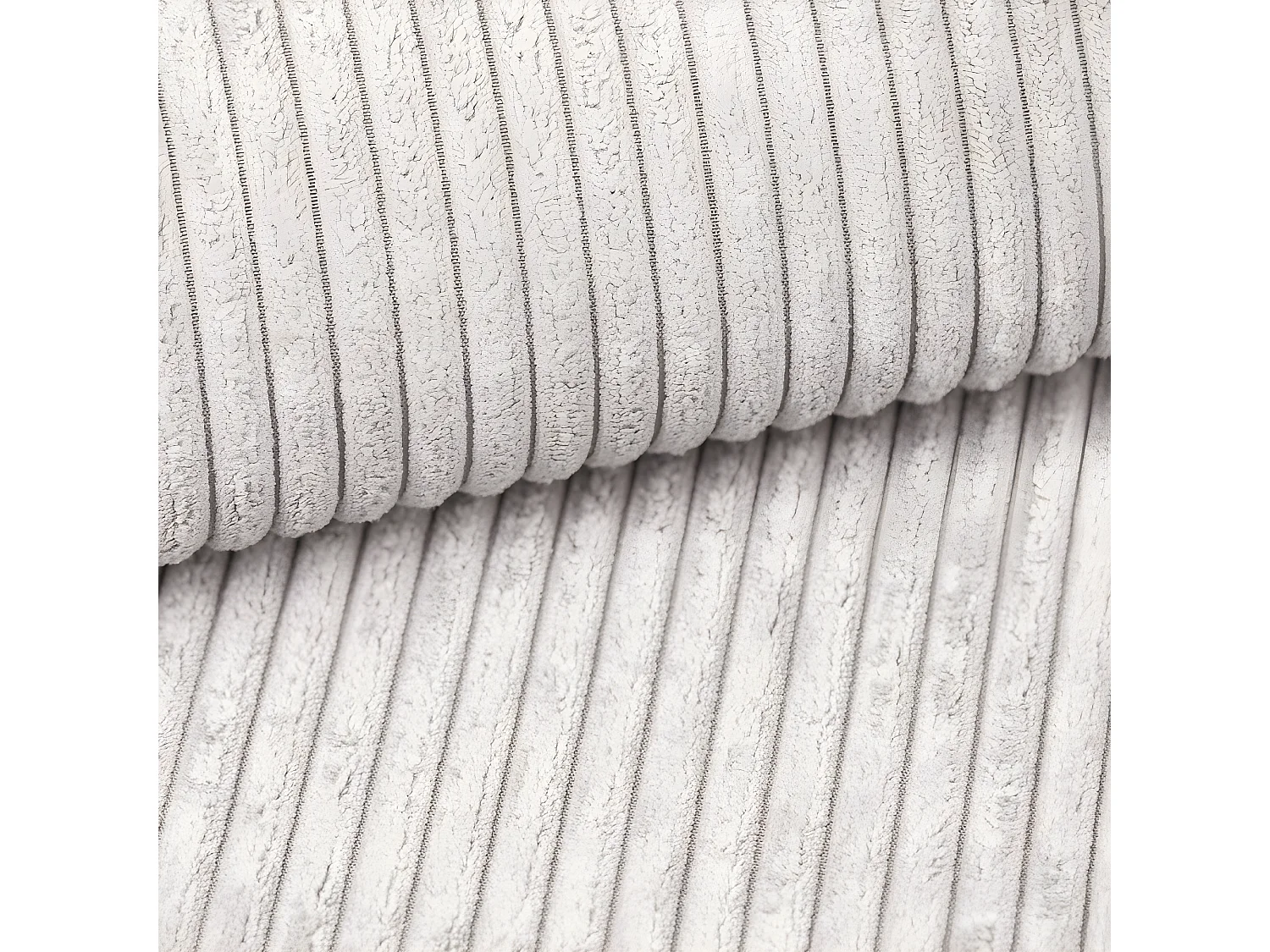 Canapé panoramique convertible BOLUTI en velours côtelé beige