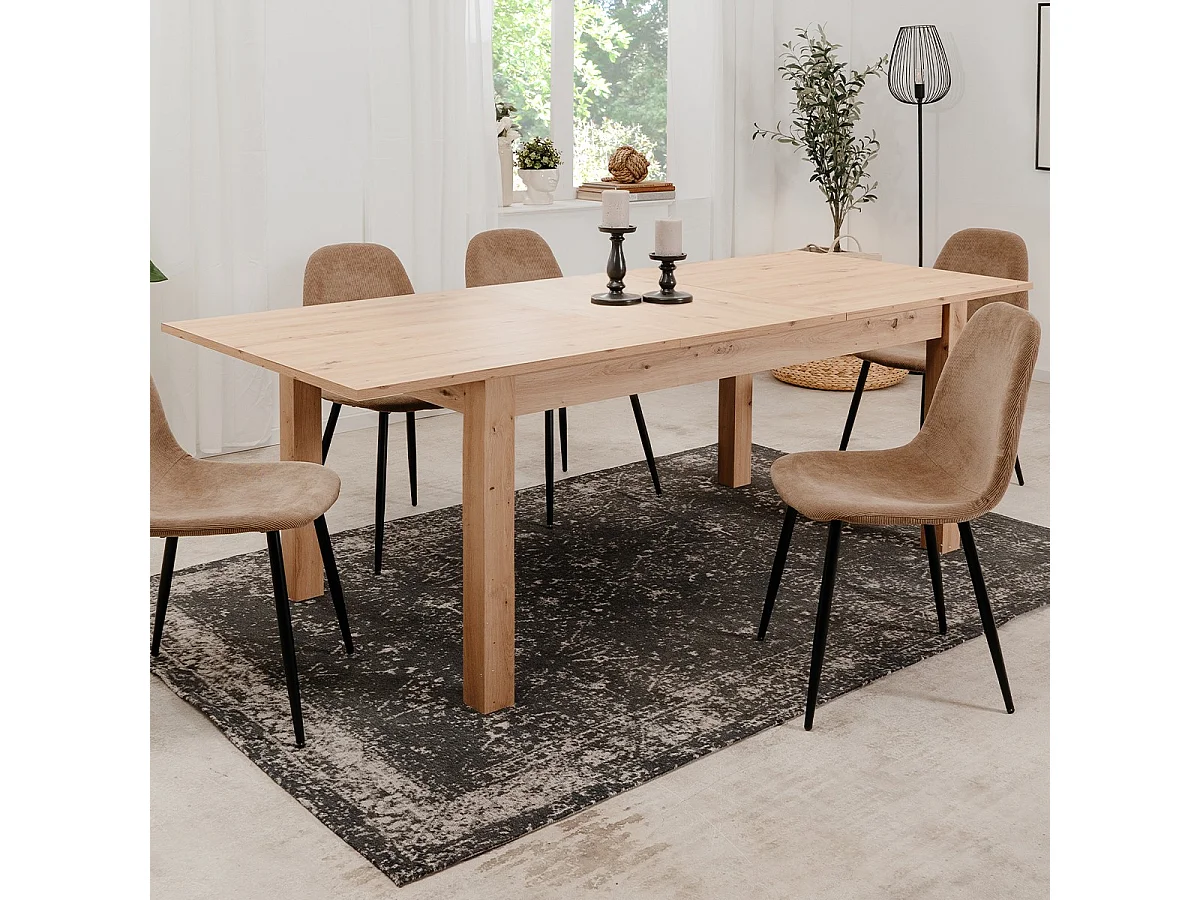 Rozkładany prostokątny stół do jadalni L160/215 cm - BERGEN
