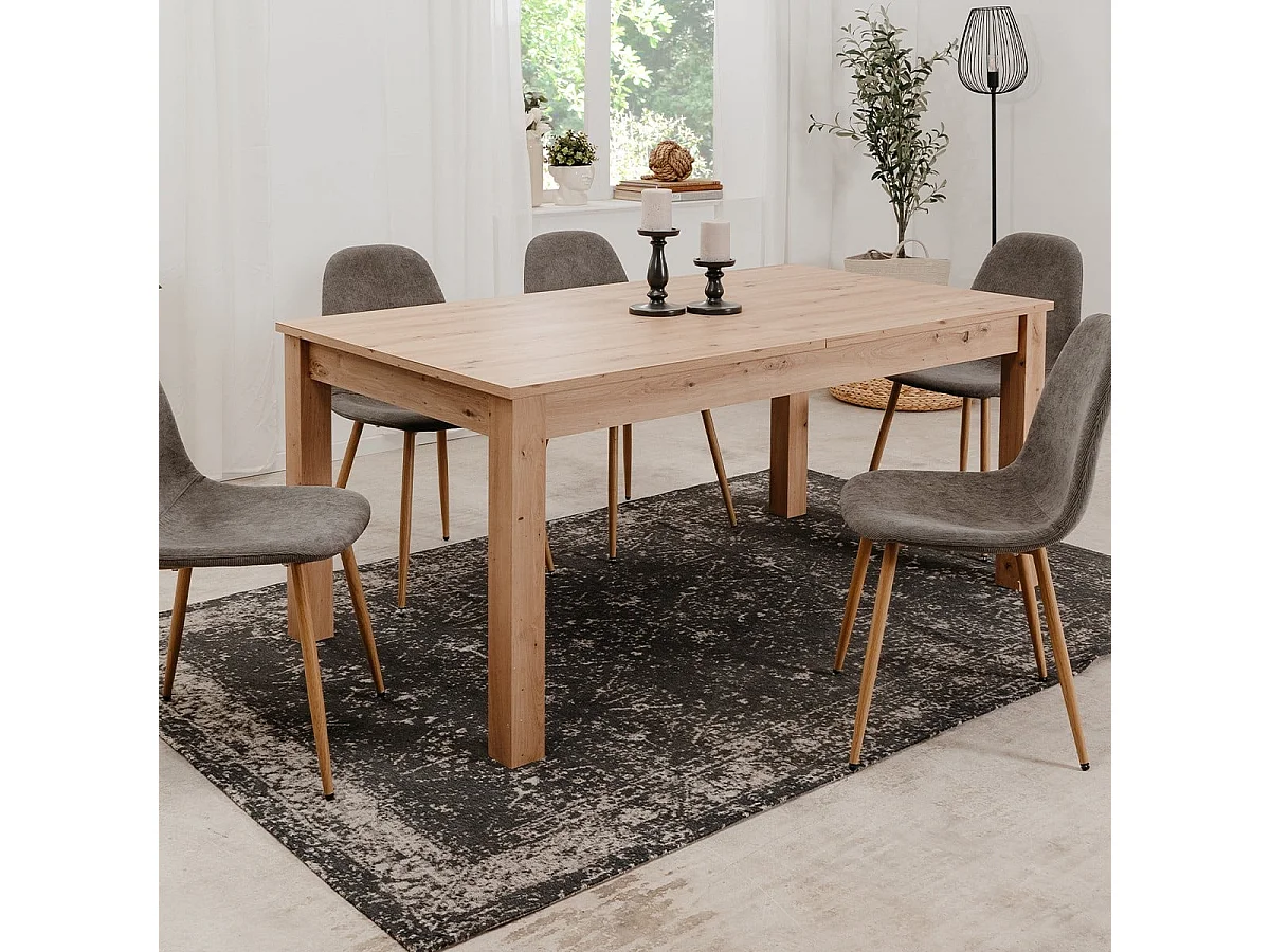 Rozkładany prostokątny stół do jadalni L160/215 cm - BERGEN