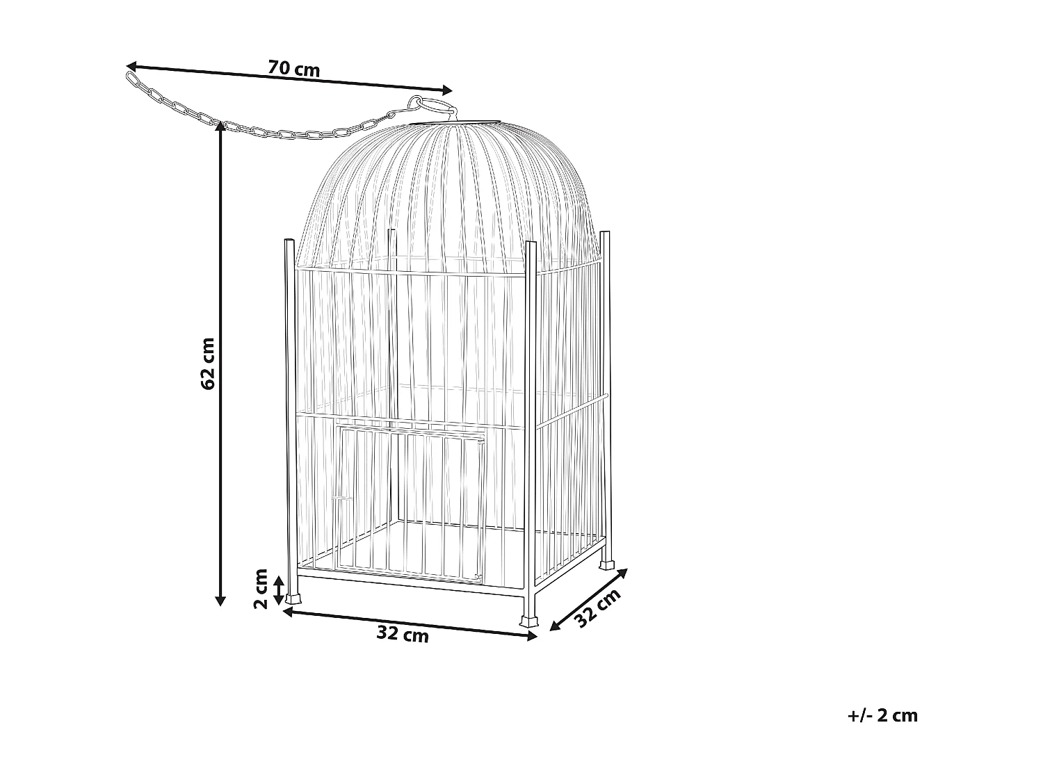 Lanterne COMOROS Métal 62 cm Doré