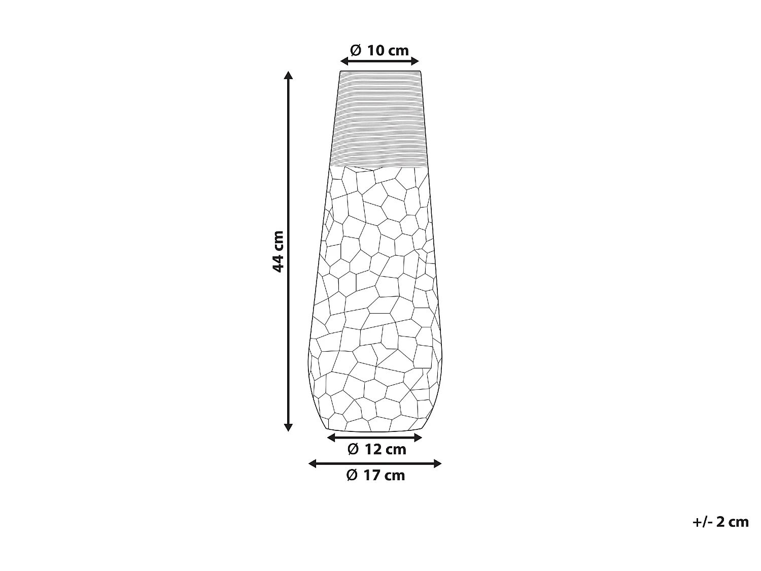 Jarro de flores THIVA Metal 44 cm Dourado