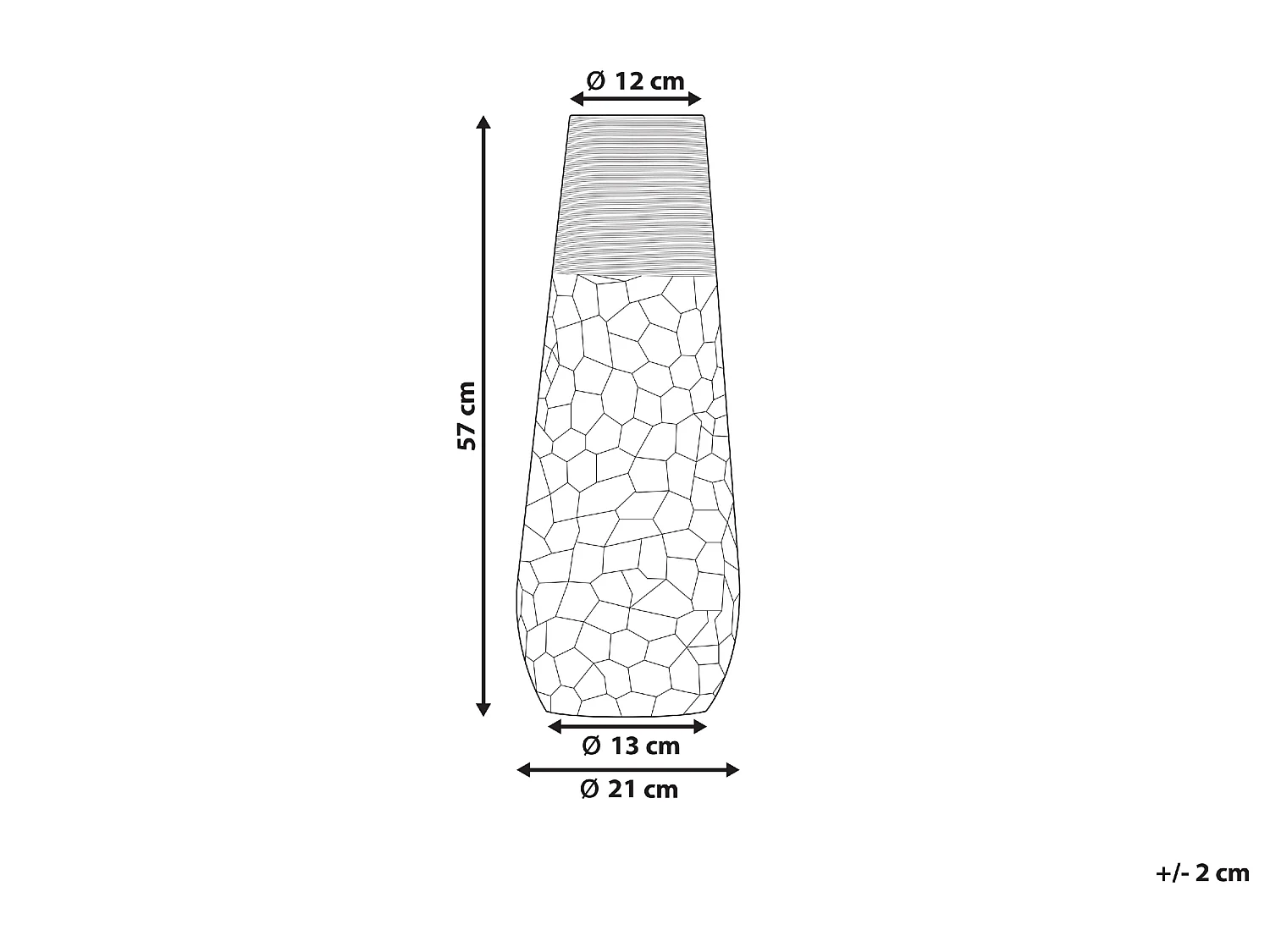 Aluminium Vase à fleurs 57 cm Doré THIVA