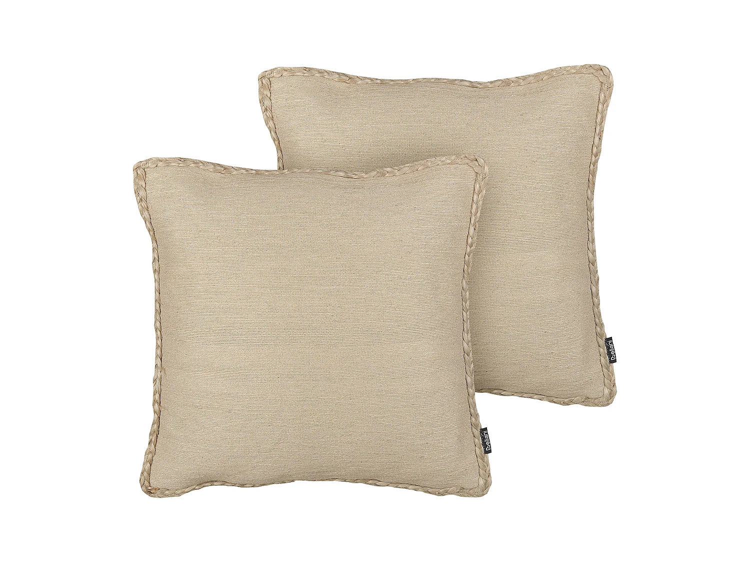 Lot de 2 coussins décoratifs ELLIOTTIA Jute 45 x 45 cm Beige Unicolore