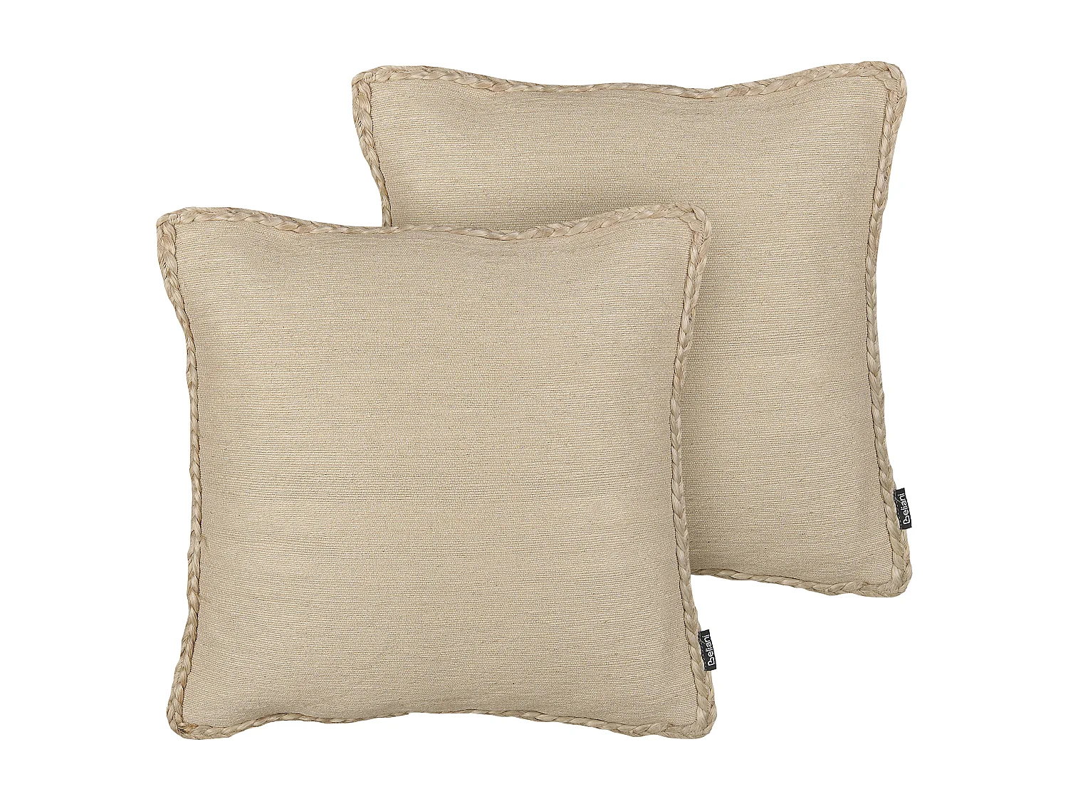 Set van 2 decoratieve kussens ELLIOTTIA Jute 45 x 45 cm Beige Effen