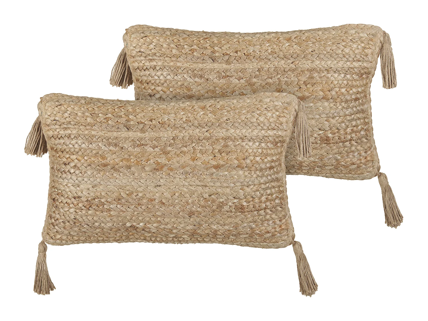 Lot de 2 coussins SIUM Jute 30 x 50 cm Unicolore Beige