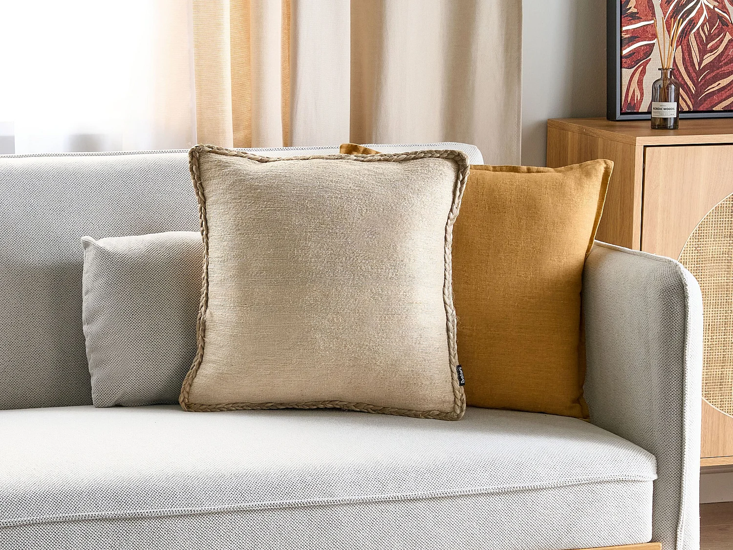 Sierkussen ELLIOTTIA Jute 45 x 45 cm Beige Effen