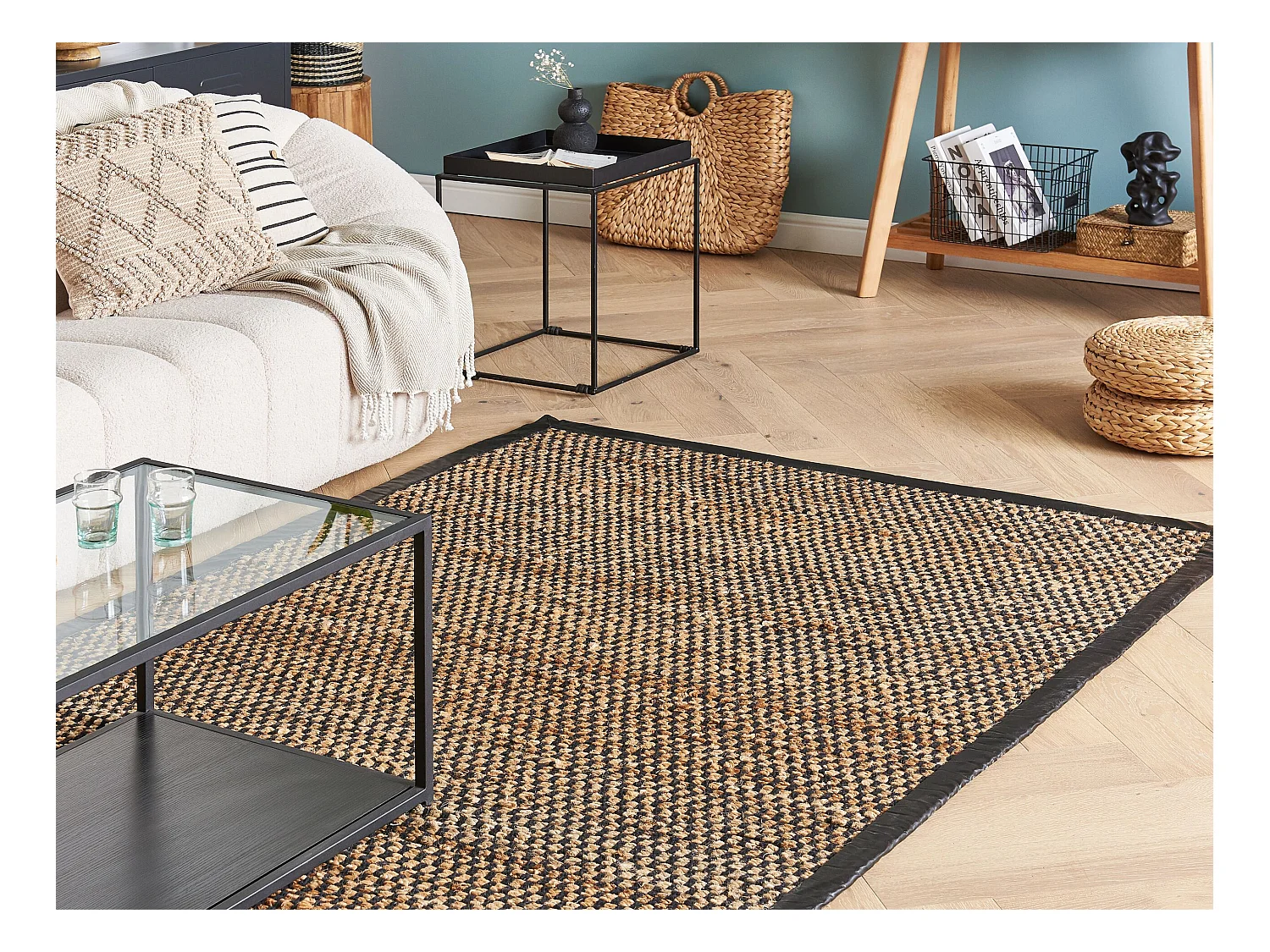 Tapis GERCE Noir 140 x 200 cm Jute