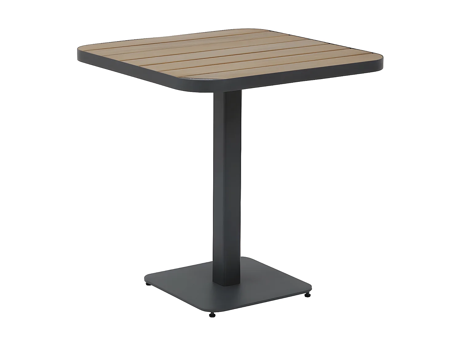 Table bistro carrée Tyla acacia et acier Hespéride