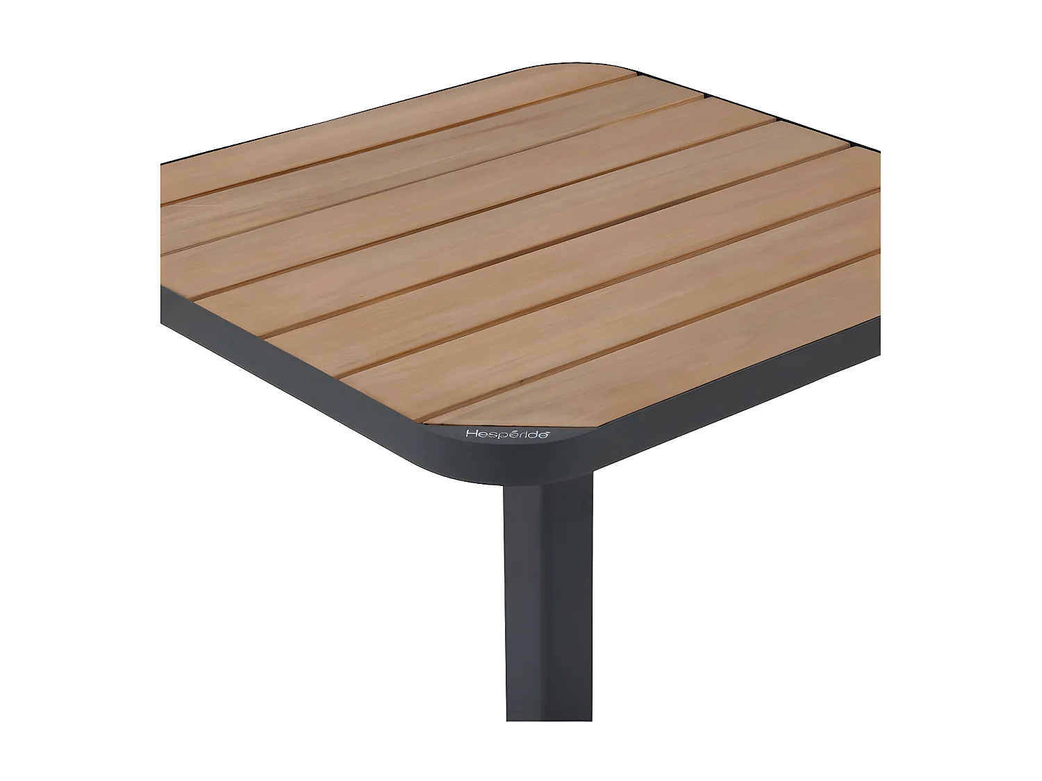 Table bistro carrée Tyla acacia et acier Hespéride