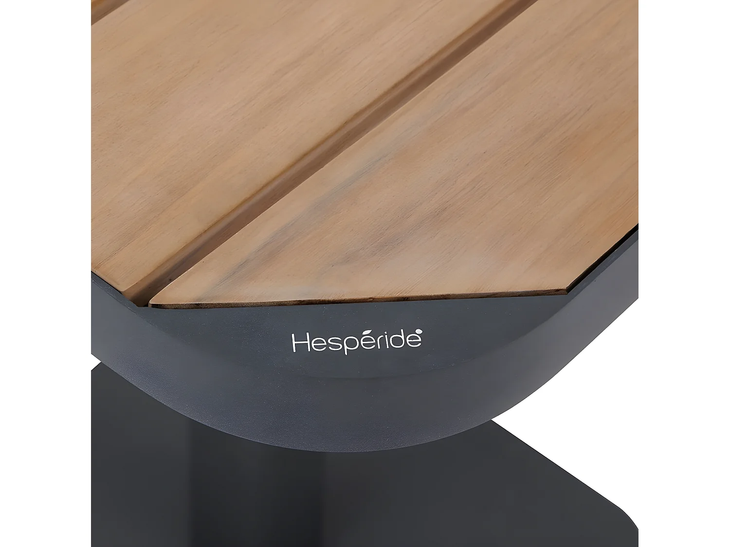 Table bistro carrée Tyla acacia et acier Hespéride