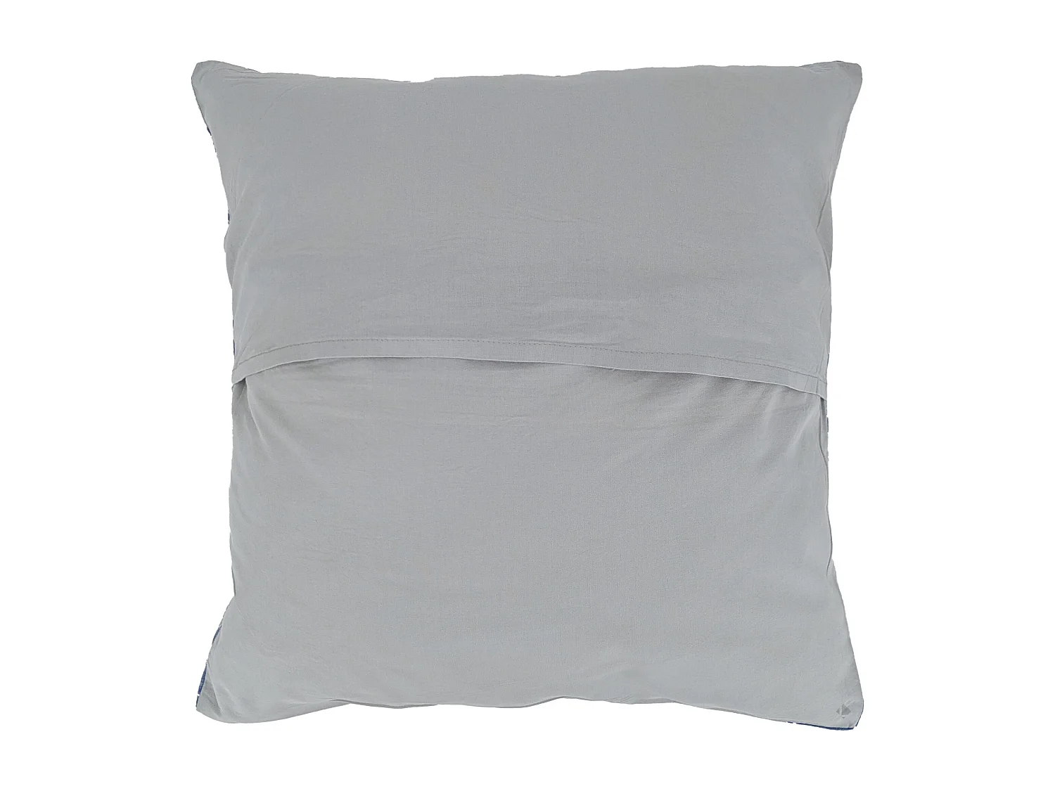 Housse de coussin 45x45 cm lin lavé motif végétal PALAWAN bleu Indigo