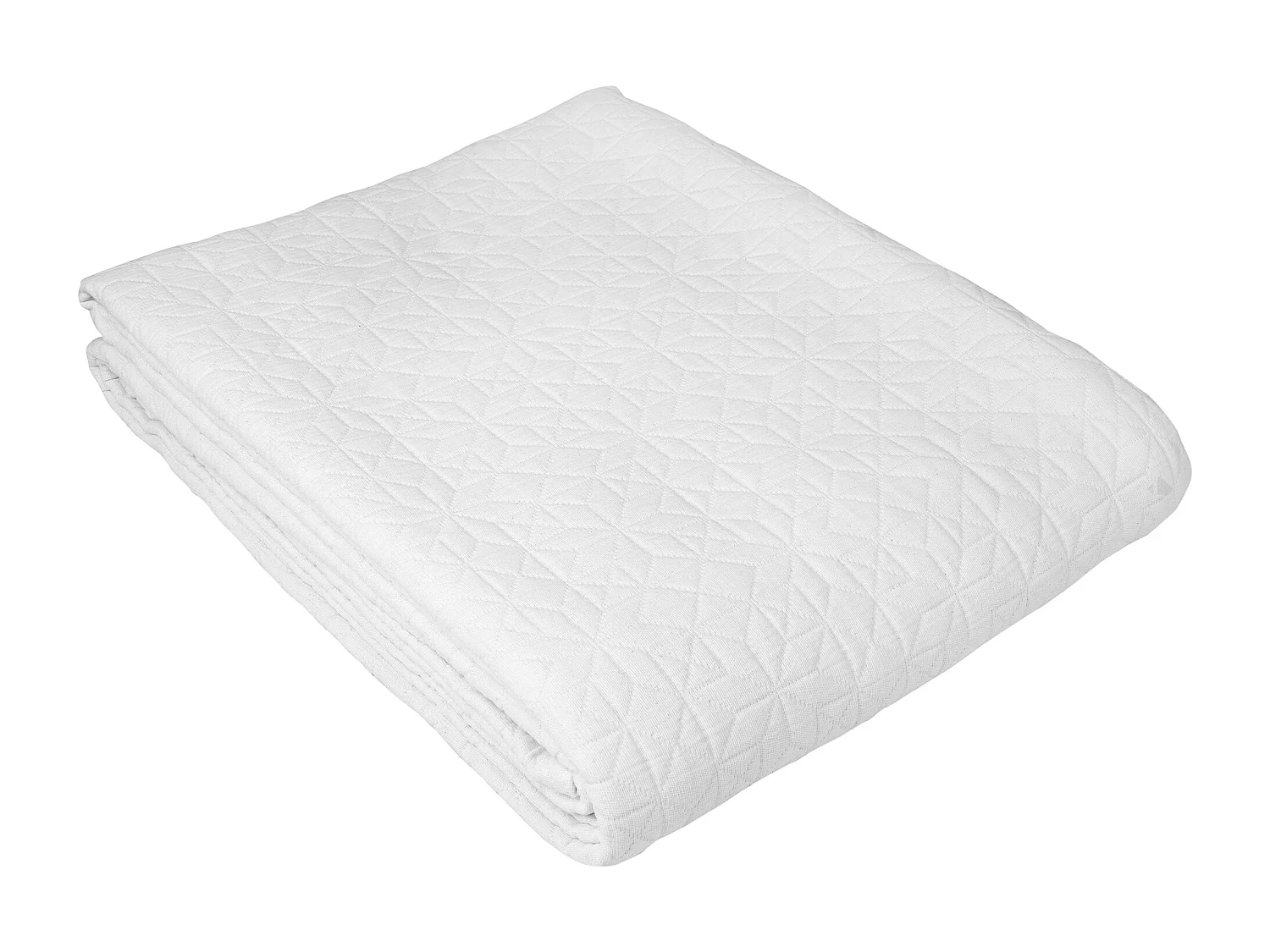 Dessus de lit Jacquard 230x250 cm GUETHARY coton et polyester blanc