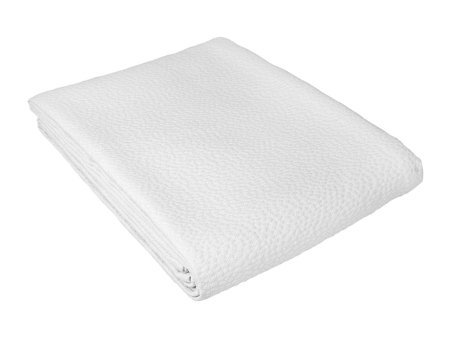 Dessus de lit Jacquard 180x250 cm CAMARGUE coton et polyester blanc