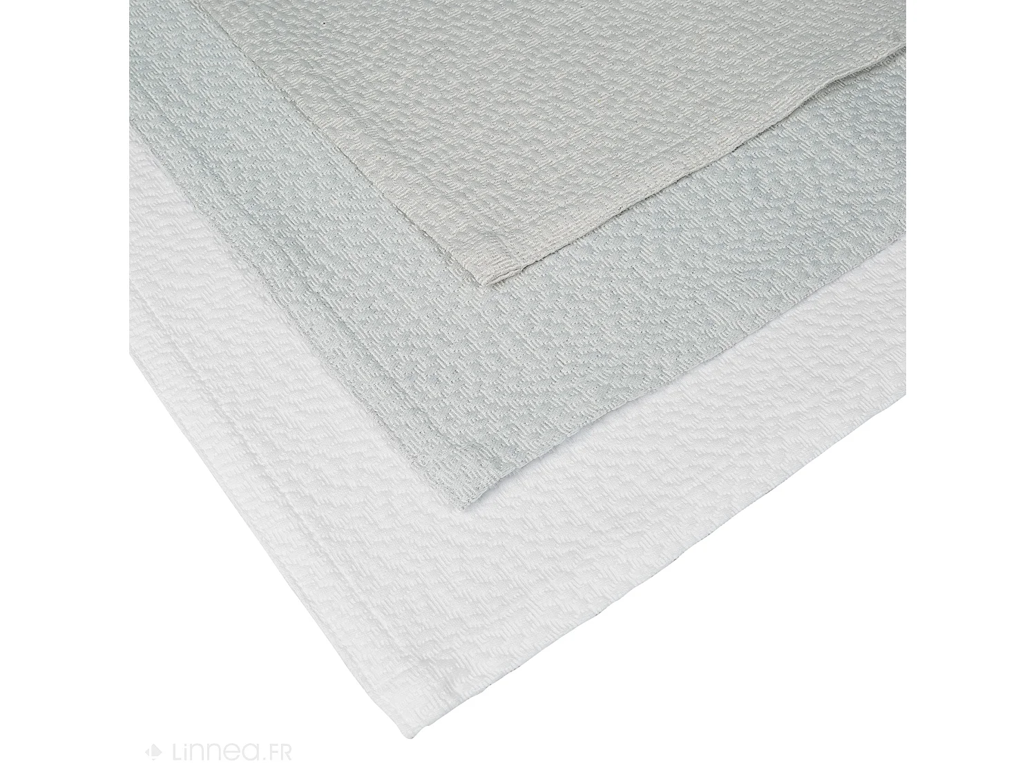 Dessus de lit Jacquard 180x250 cm CAMARGUE coton polyester gris perle