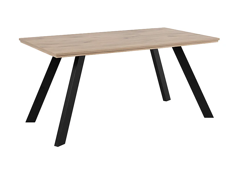 Table à manger 160 x 90 cm pieds métal inclinés Konstanz