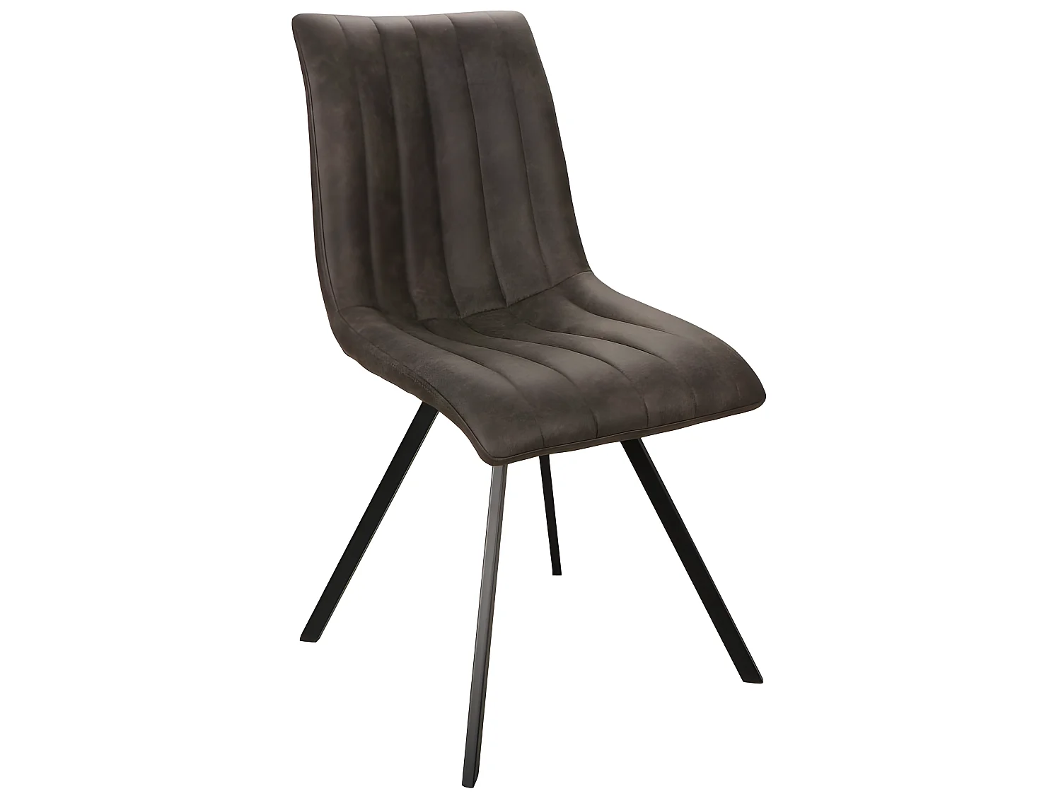 Chaise simili gris pieds métal noir Jack